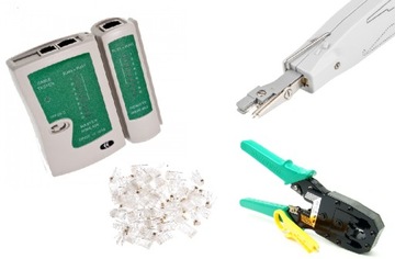 PROMOCJA Tester + zaciskarka + krone + 50wtyk RJ45
