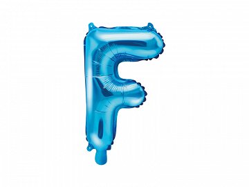 Balon foliowy Litera "F", 35cm, niebiesk