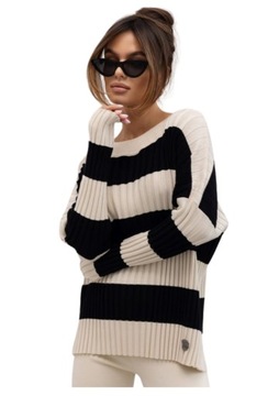 Klasyczny sweter damski w paski Cocomore