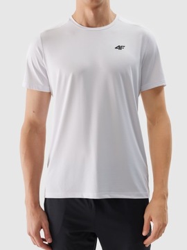KOSZULKA 4F MĘSKA TRENINGOWA REGULAR SZYBKOSCHNĄCA - BIAŁA r. XL