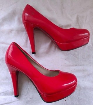 Buty damskie czerwone szpilki 37