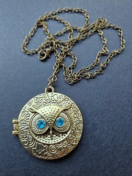 VINTAGE NASZYJNIK WISIOR MEDALION SOWA