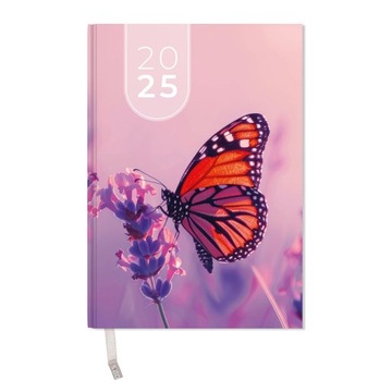 Kalendarze A4 książkowe na 2025 owad motyl motylek natura róż kolory KA4-18