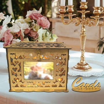 Pudełko na kartki ślubne Drewniane pudełko na kart