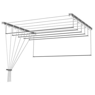 Suszarka sufitowa 6 prętów 140x53,5cm fi13 biała