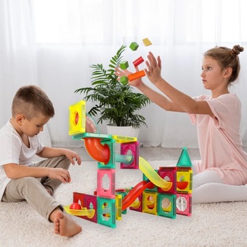БОЛЬШИЕ МАГНИТНЫЕ КОНСТРУКЦИОННЫЕ БЛОКИ Трековый слайд-лабиринт 78 элементов
