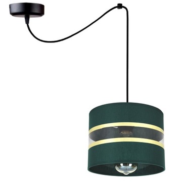 LAMPA PAJĄK Wisząca ABAŻUR Spider ZIELONY + ZŁOTO