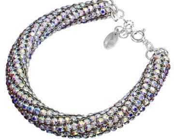 KRYSZTAŁY CRYSTALLIZED BRANSOLETKA AURORA SREBRO