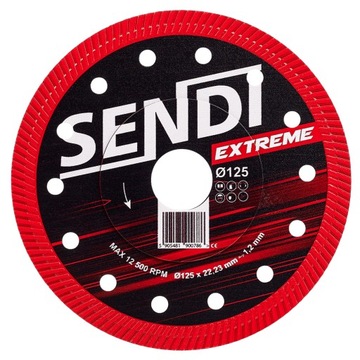 Tarcza diamentowa do gresu ceramiki szybka precyzyjna SENDI EXTREME Ø125mm