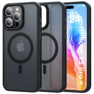 ETUI do IPHONE 15 PRO do Magsafe MATOWE MAGNETYCZNE WZMACNIANE + 2x SZKŁO