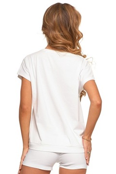 Biela Blúzka Dámske tričko T-Shirt Výšivka Oversize Krátky Rukáv MORAJ 3XL