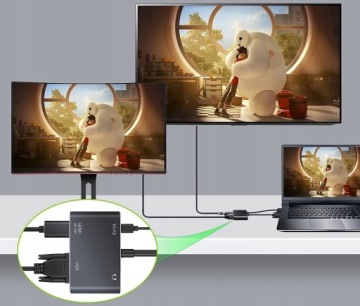 АДАПТЕР VGA D-SUB В HDMI + VGA + АУДИО КОНВЕРТЕР