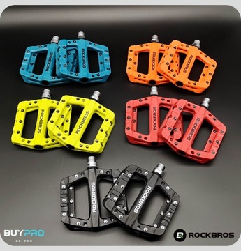 ПЕДАЛИ LIGHT MTB ПЛАТФОРМА нейлон ROCKRBOS зеленый