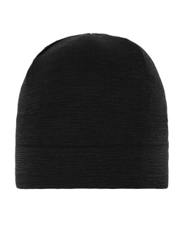 Шапка из мериносовой шерсти BRUBECK HM1018 чёрная L/XL