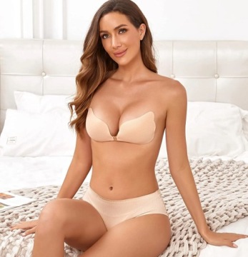 Бюстгальтер со спинкой САМОДЕРЖАЩИЙСЯ PUSH UP БЮСТГАЛТЕР С БЕЗ СПИНКИ СИЛИКОНОВЫЙ C