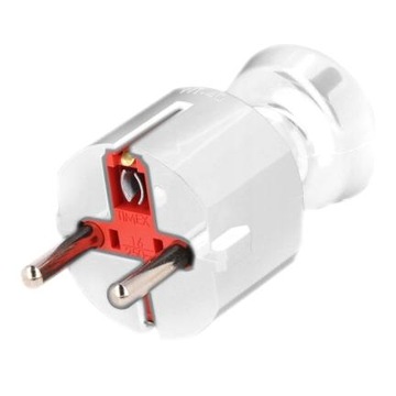 WTYCZKA PROSTA UNI-SCHUKO 16A 250V BIAŁA WT-40
