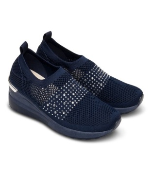 АЖУРНЫЕ СПОРТИВНЫЕ ТУФЛИ С ЦИРКОНАМИ ТЕМНО-СИНИЕ 38