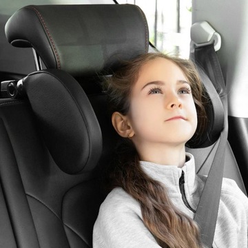 ПОДГОЛОВНИК АВТОМОБИЛЯ КОМФОРТ, РЕГУЛИРУЕМАЯ СПИНКА, ЧЕРНАЯ ЭКОКОЖА