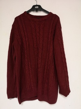 BurtonMenswear ciemnoczerwony sweter dzianinowy XL