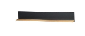 Półka wisząca do SALONU 120 cm dąb lefkas / czarny
