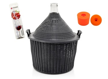 Balon na wino gąsior dymion butla w koszyku 34L