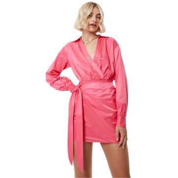 S9448 JACK WILLS Draped Shirt Dress SATYNOWA SUKIENKA MINI DAMSKA S