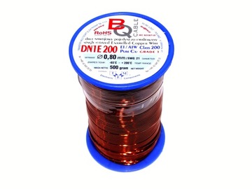 Drut nawojowy DN1E 200 ⌀ 0,80 mm Masa : 500g