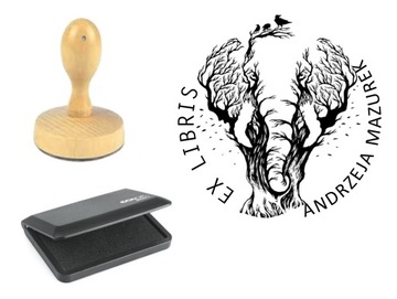 GRYF PIECZĄTKA OKRĄGŁA EX LIBRIS STEMPEL 6 CM