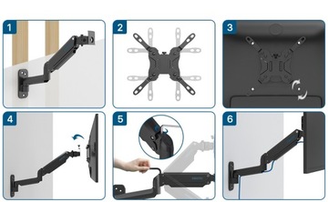 НАСТЕННОЕ КРЕПЛЕНИЕ ДЛЯ ТВ-МОНИТОРА ПК 13-42 ДЮЙМОВ, 8 КГ (957)
