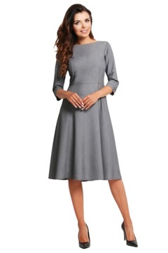 ELEGANCKA ROZKLOSZOWANA SUKIENKA RĘKAW 3/4