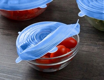 универсальные силиконовые крышки для пищевых продуктов, 6 шт.