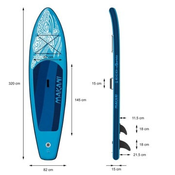 Доска для серфинга с веслом Blue Makani