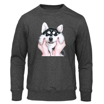 Lovely Siberian Husky Print Sweatshirt Men Naughty