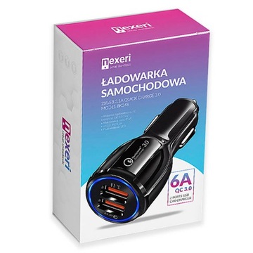 Ładowarka Samochodowa 2 xUSB 3,1A LED