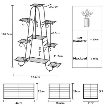 Металлическая подставка для цветов Подставка для цветов на 9 горшков