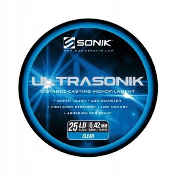 ŻYŁKA ULTRASONIK MONO CLR 25LB 680m 0,42mm SONIK