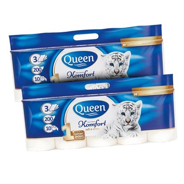2X PAPIER TOALETOWY QUEEN KOMFORT 10 ROLEK = 20SZT