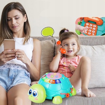 INTERAKTYWNY TELEFON ŻÓŁW MUZYCZNA DLA DZIECKA