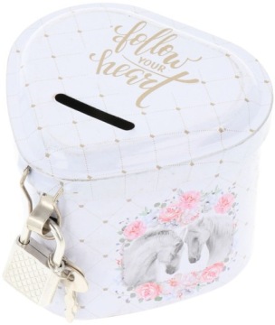 ЗАПИРАЮЩИЙСЯ МЕТАЛЛИЧЕСКИЙ ЯЩИК ДЛЯ ДЕНЕГ С ЗАМКОМ В ВИДЕ СЕРДЦА