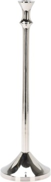ŚWIECZNIK srebrny chrom pojedynczy metalowy 40 cm
