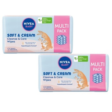 NIVEA BABY Chusteczki nawilżane Biodegradowalne Soft & Cream 8 x 57 sztuk
