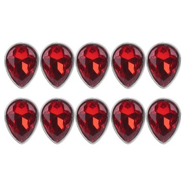 Klejone kryształki do dekoracji DIY 10 sztuk jasnoczerwonych z krawędzią