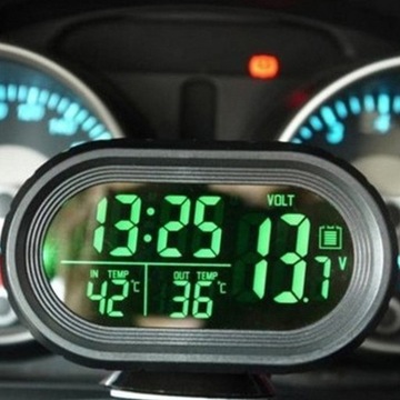 АВТОМОБИЛЬНЫЙ ВОЛЬТМЕТР 12В 24В Часы-сигнализация HIT