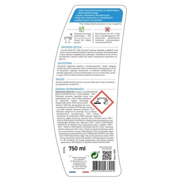 STARWAX Silny Odwapniacz w Żelu do WC 750ml