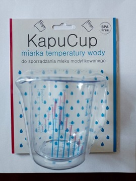 KapuCup miarka temperatury wody do sporządzania mleka modyfikowanego.Kubek
