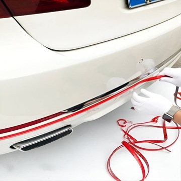 LISTWA OZDOBNA NAKLEJANA PASEK CZERWONA NA ZDERZAK SAMOCHODU TUNING 3M