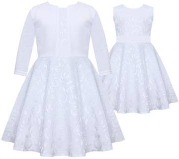 ELEGANCKA SUKIENKA Z BOLERKIEM UROCZYSTOŚCI KOMUNIA ŚLUB r 140 3537