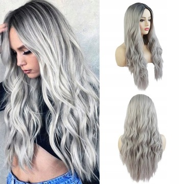 PERUKA DAMSKA Z GRZYWKĄ Gradient Sombre + CZEPEK