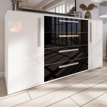 Комод Modern R2, 160 см - ящики + шкафы, глянцевые фасады