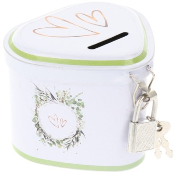 ЗАПИРАЮЩИЙСЯ МЕТАЛЛИЧЕСКИЙ ЯЩИК ДЛЯ ДЕНЕГ С ЗАМКОМ В ВИДЕ СЕРДЦА